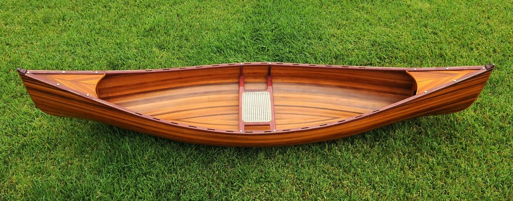 26.25" x 118.5" x 16" Wooden Canoe