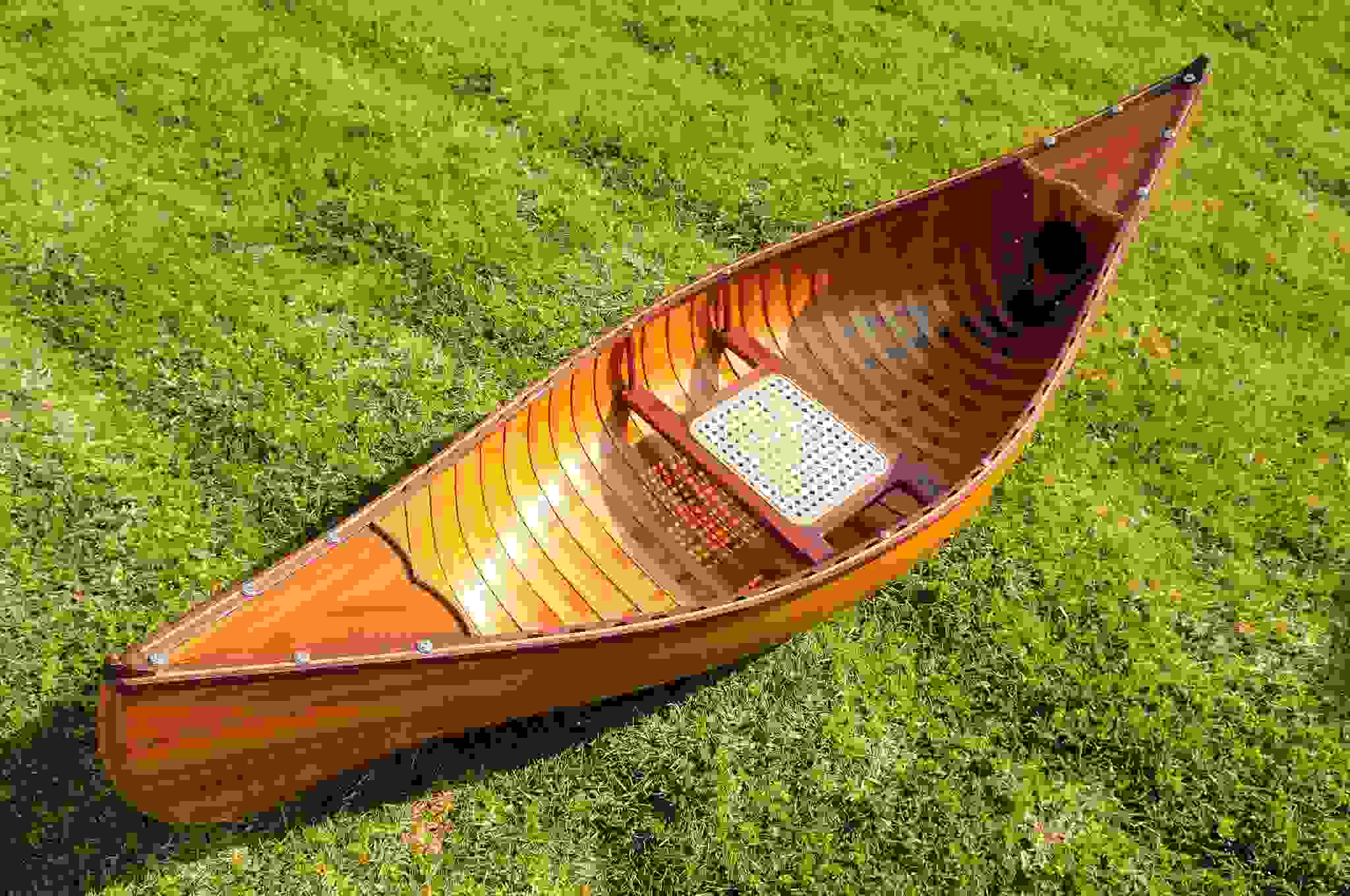 20.25" x 70.5" x 15" Wooden Canoe with Ribs