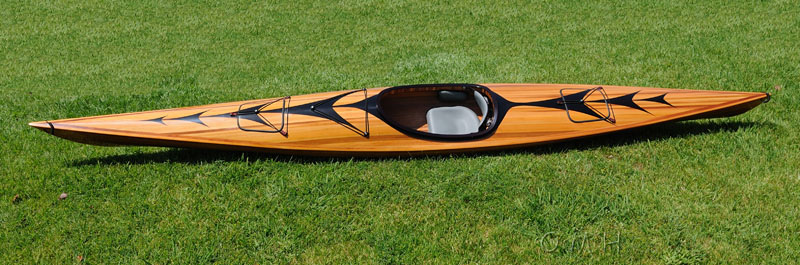 23" x 206" x 13" Wooden Kayak with Arrows Design