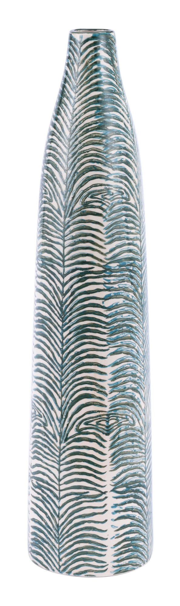 5.5" x 5.5" x 24" Dark Green, Ceramic, Medium Vase