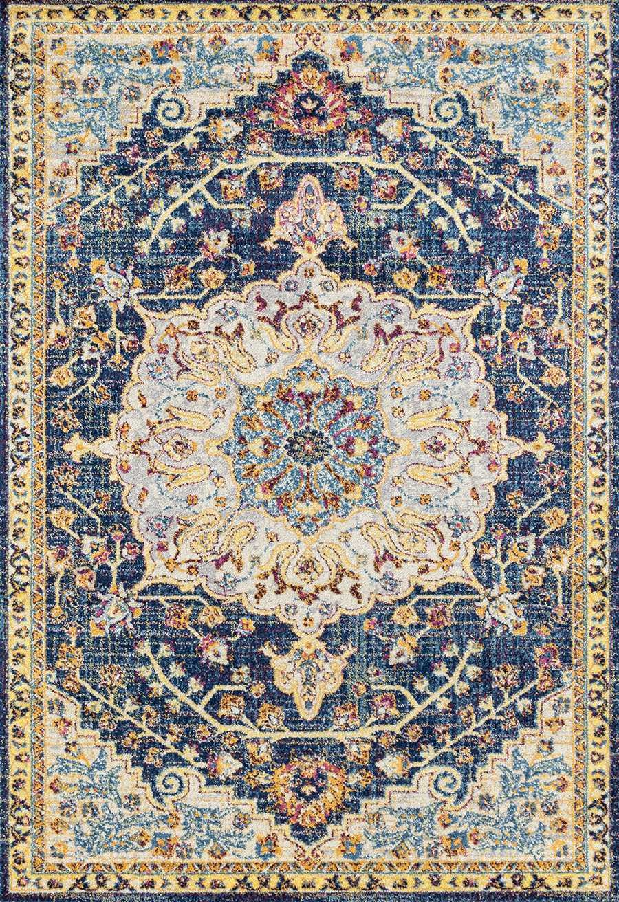 22" x 36" Blue Olefin / Frieze Accent Rug