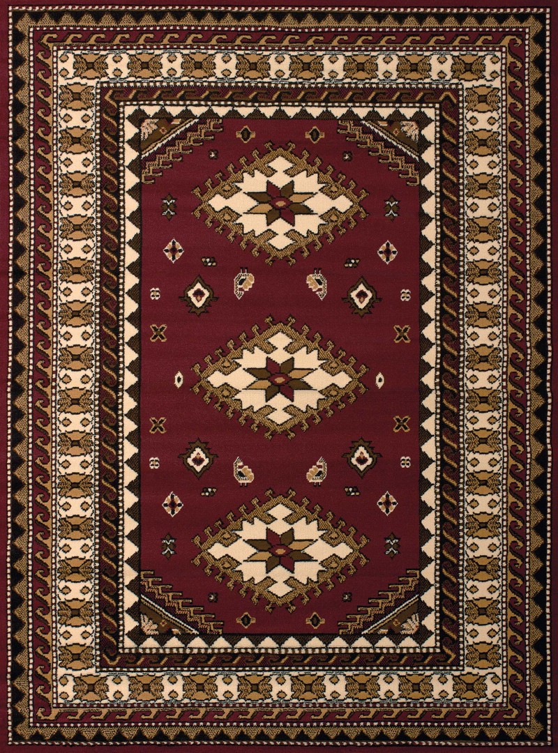 33" x 39" Burgundy Polypropyelene Accent Rug