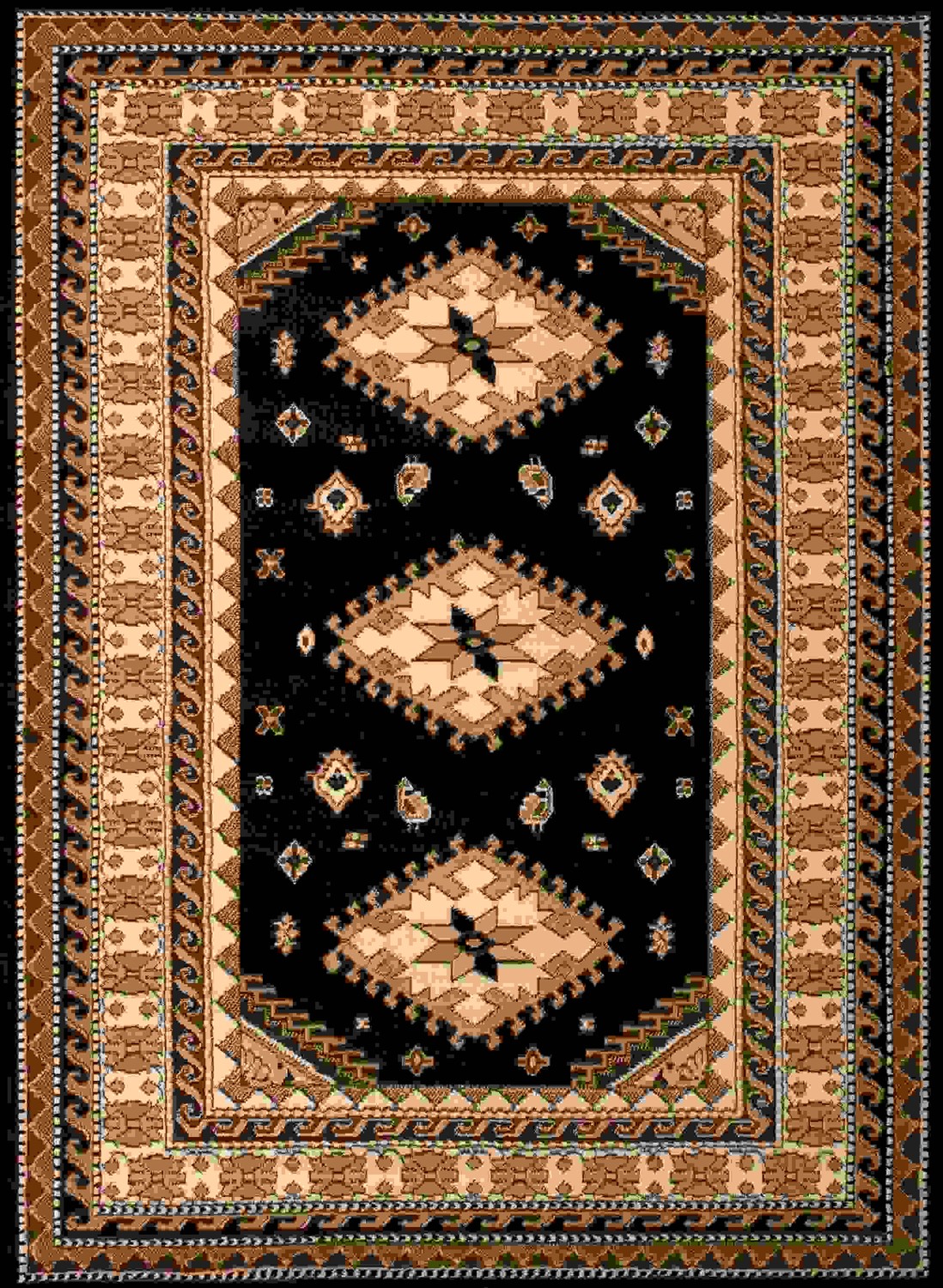 33" x 39" Black Polypropyelene Accent Rug