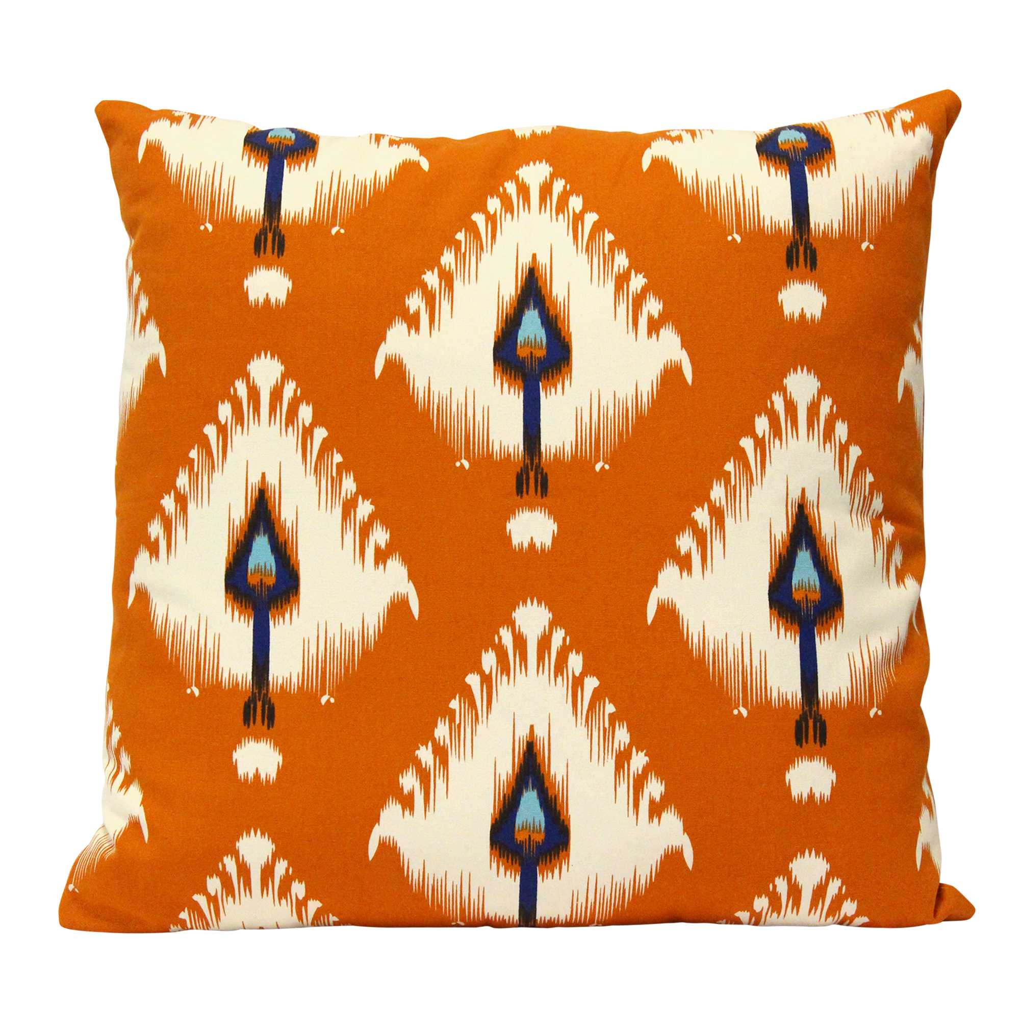 Orange Ikat Design Square Pillow