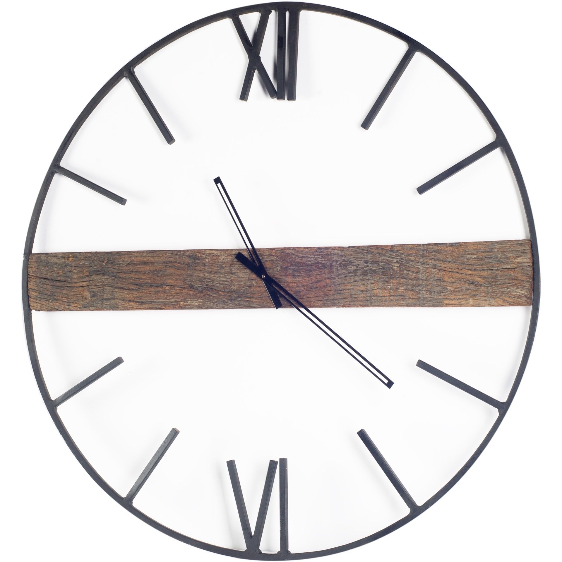 36" Round Oversize Industrial styleWall Clock w Roman Numerals at 6 and 12 o clock