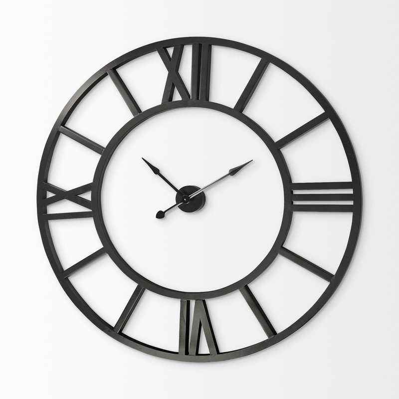 54" Round XL Industrial style Wall Clock w/ Open Face Desing