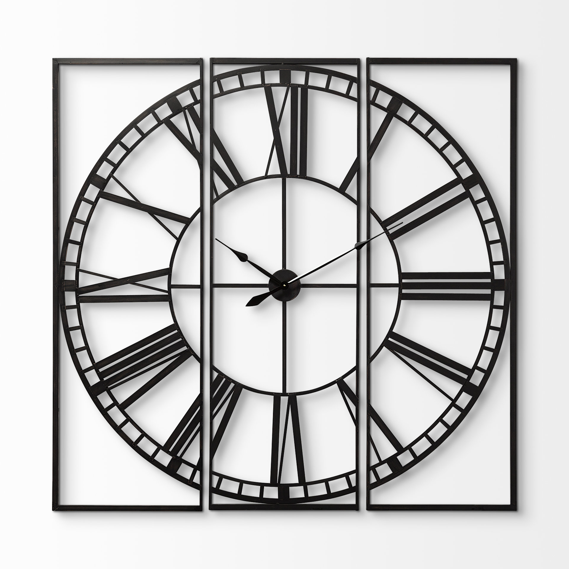 60" Square XL Industrial style Wall Clock w/ Innovative Three-Piece Construction