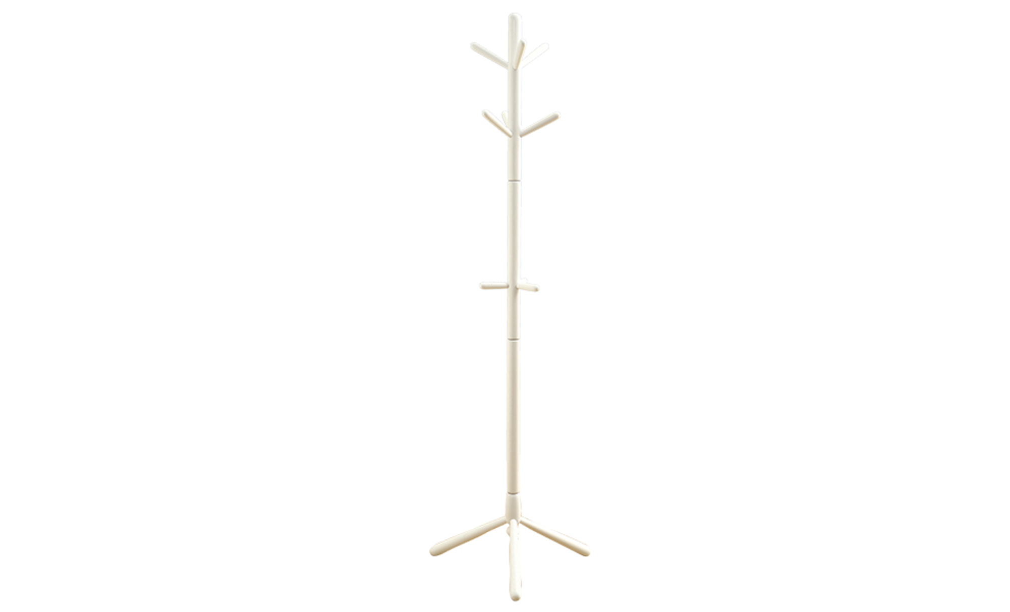 16.25" x 16.25" x 69" White Solid Wood Coat Rack