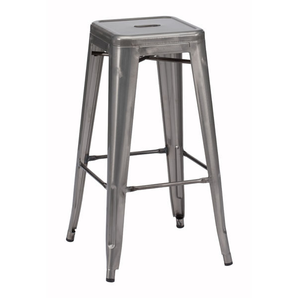 17.5" X 17.5" X 29.9" 2 Pcs Gunmetal Barstool