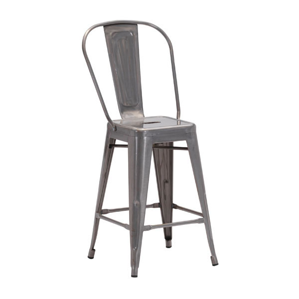 16.5" X 21.5" X 40" 2 Pcs Gunmetal Counter Chair