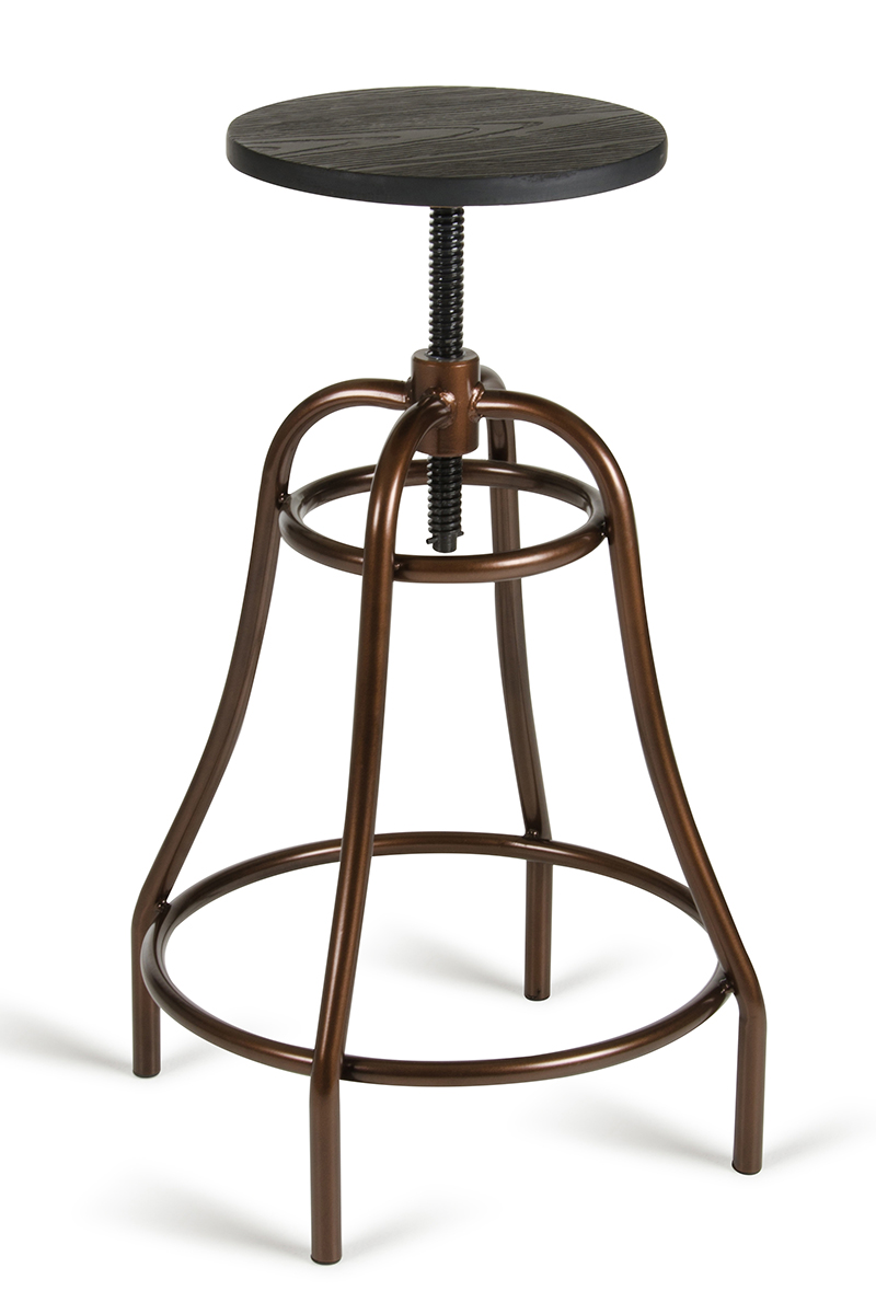 Modrest Fritch Modern Black & Bronze Bar Stool