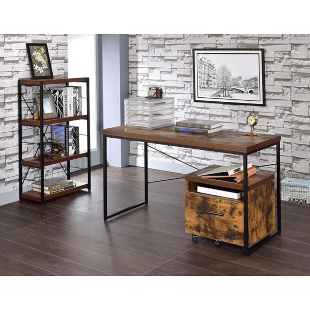 47.24" X 21.65" X 28.34" Weathered Oak Paper Veneer Desk