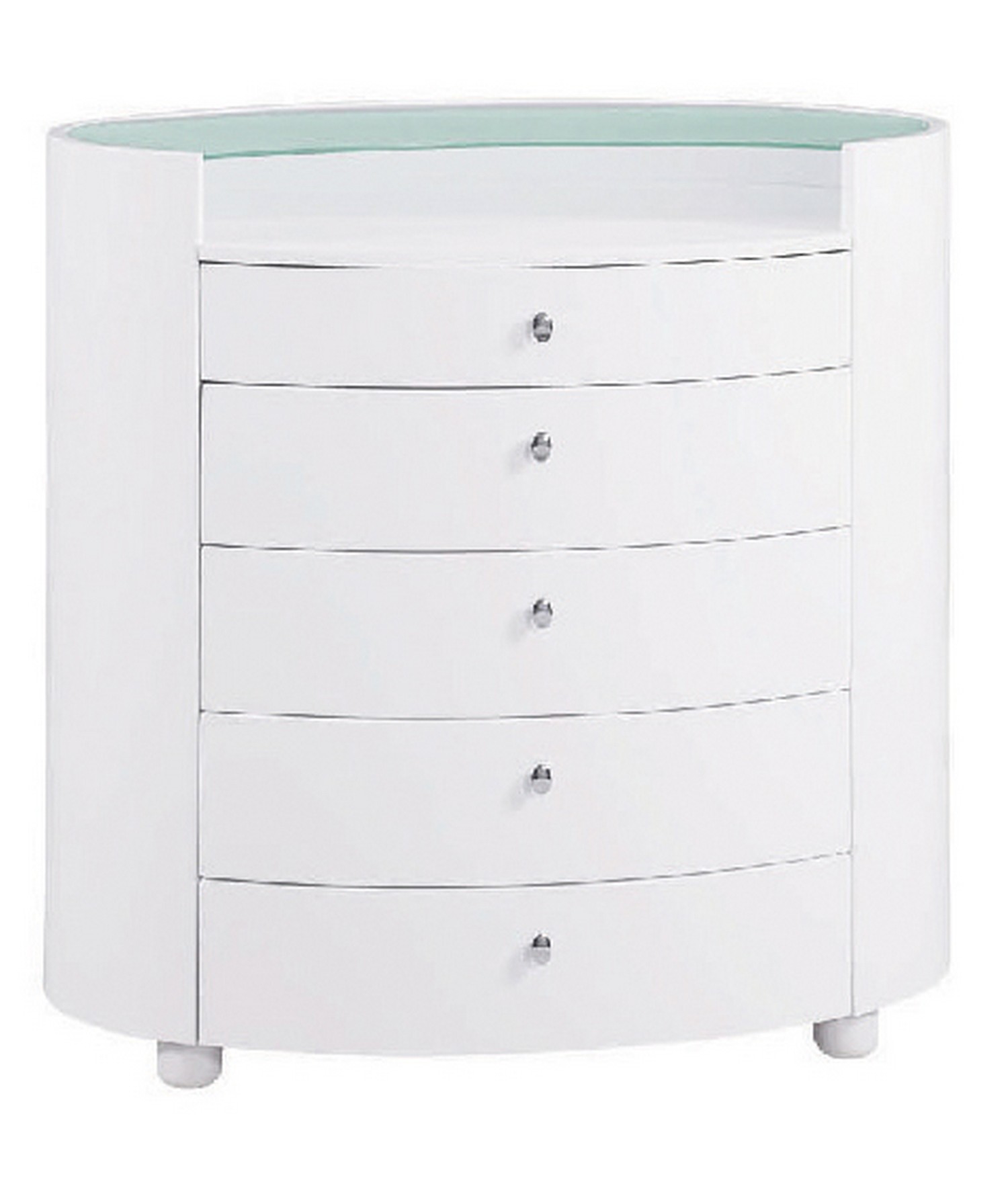 42" Sophisticated White High Gloss Chest