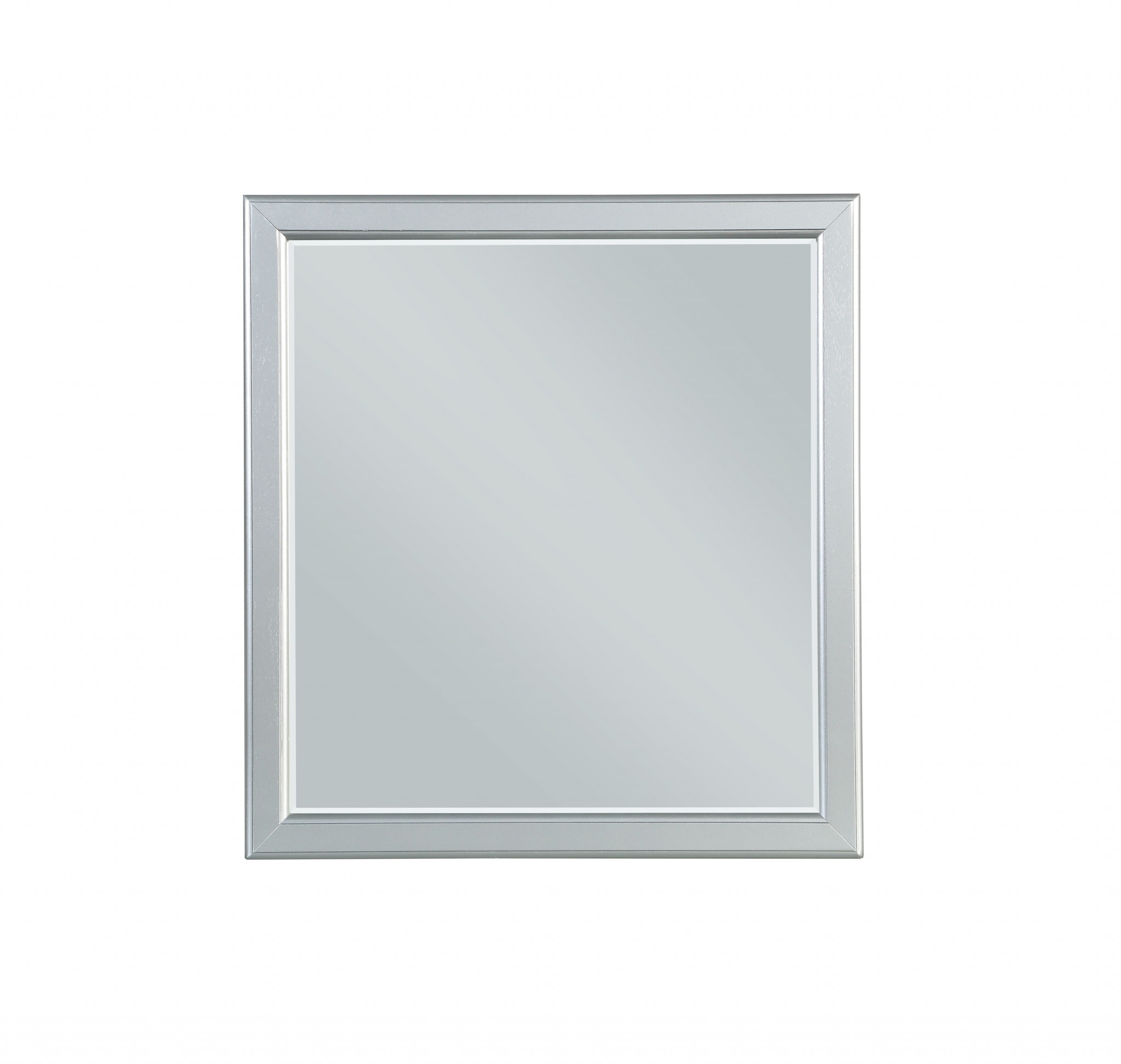 36" X 38" Square  Platinum Wood Mirror