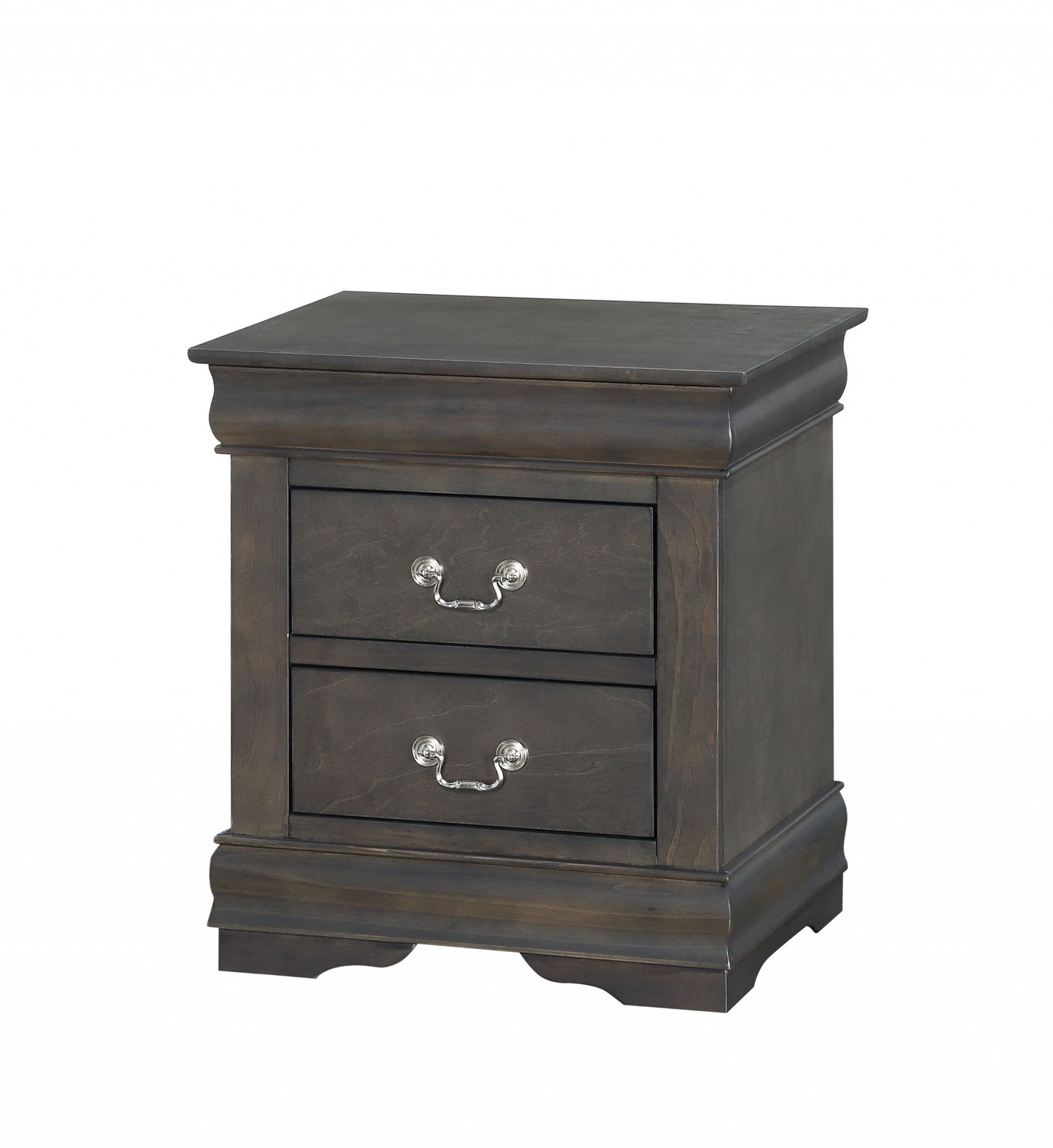 15" X 21" X 24" Dark Gray Wood Nightstand