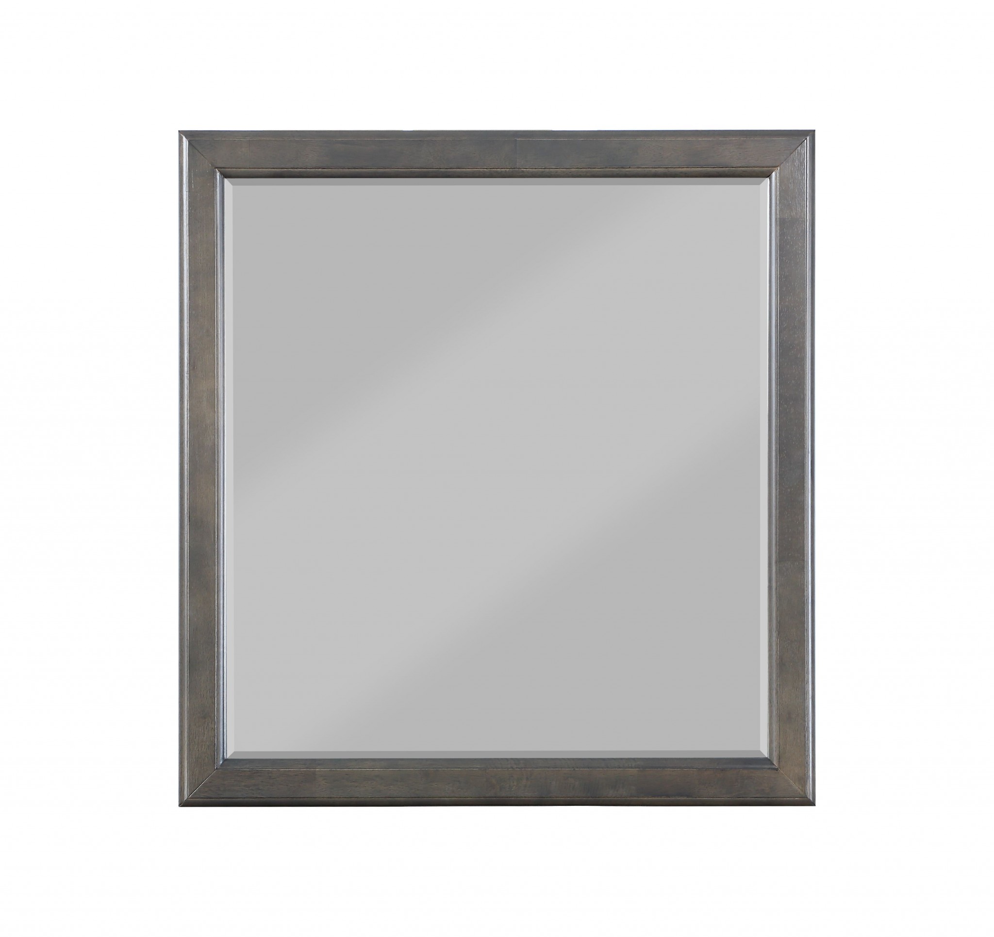 36" X 1" X 38" Dark Gray Wood Mirror