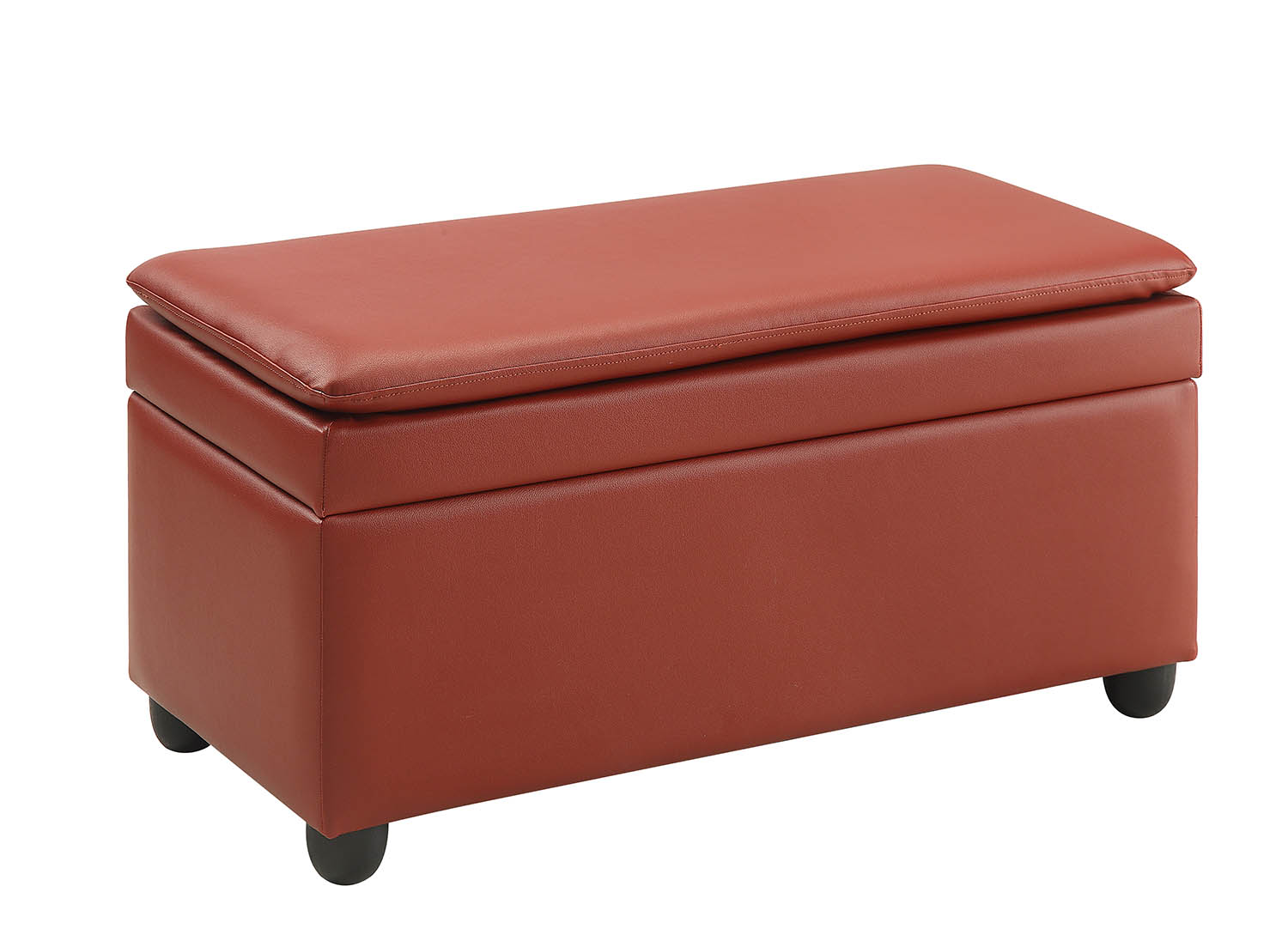 19" X 39" X 20" Wine PU Upholstery Bench w/Storage