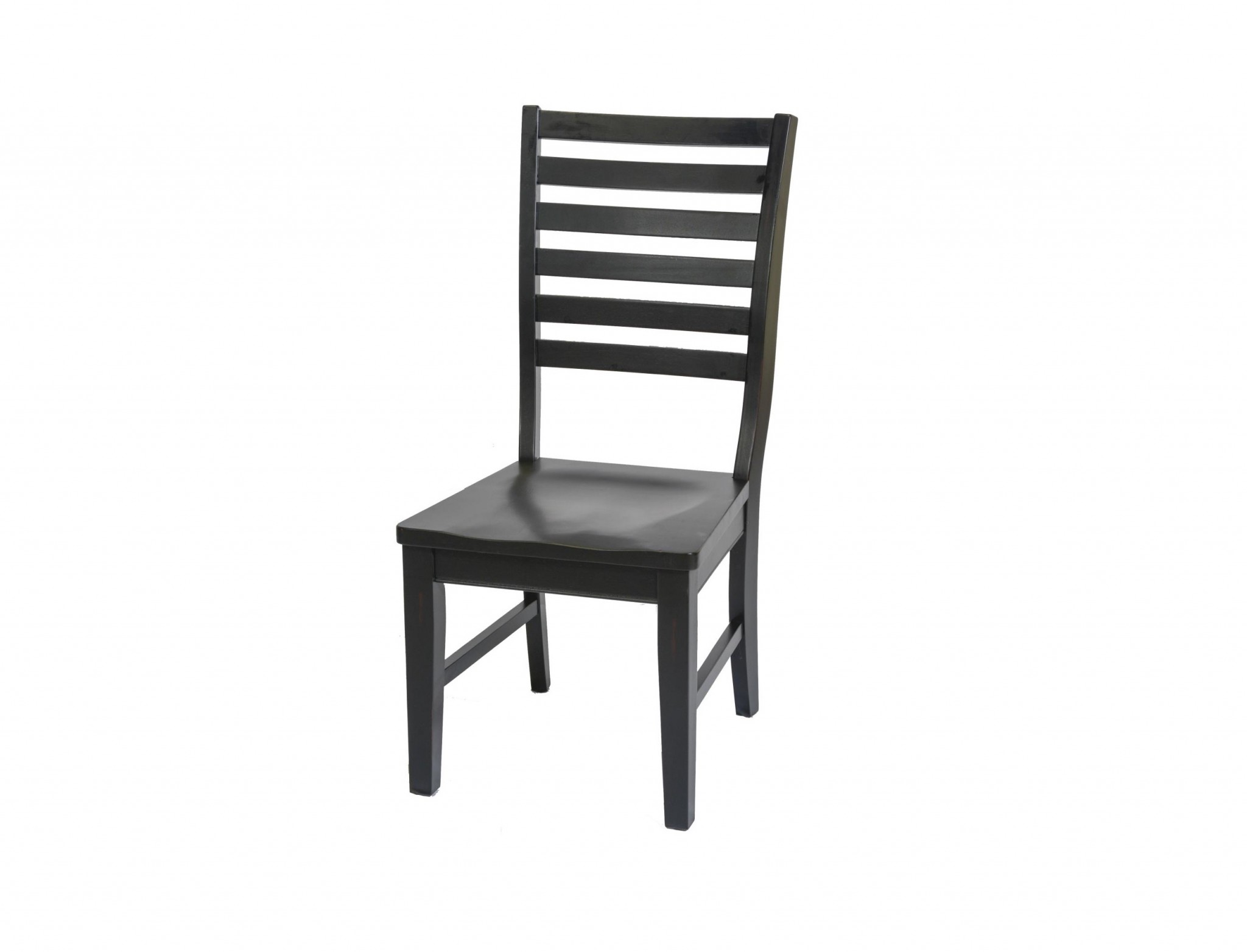 Classic Ladder Back Black Hardwood Dining or Side Chair