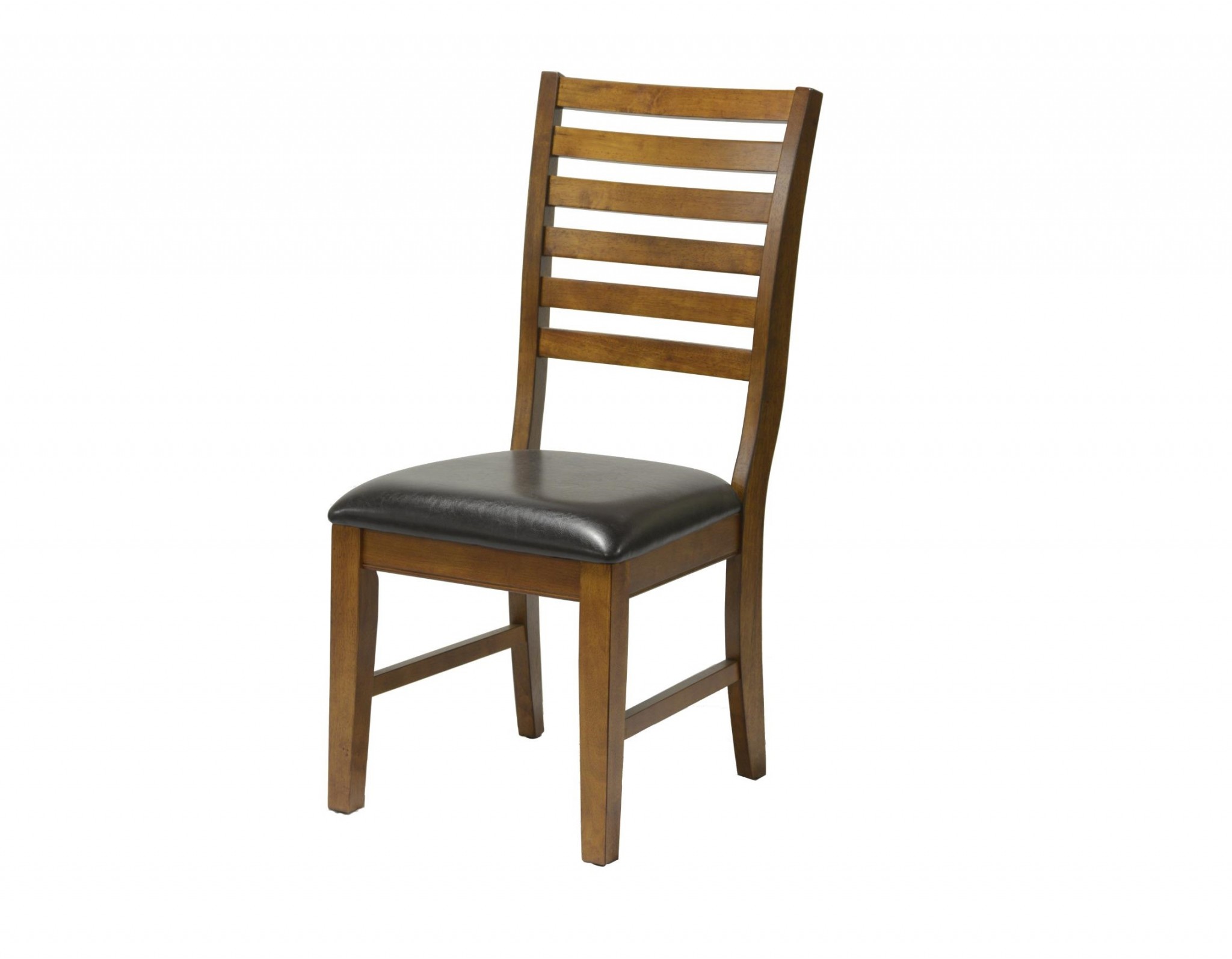 Classic Tobacco Hardwood Dining or Side Chair with Black Seat