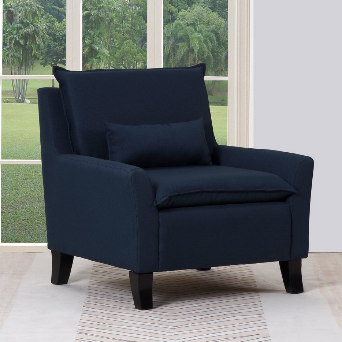 32" X 32" X 28 Navy Accent Chair