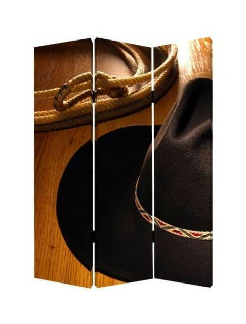 1" x 48" x 72" Multi Color Wood Canvas Round Up Screen