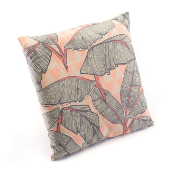 Tropical Palms Coral Pink Square Pillow