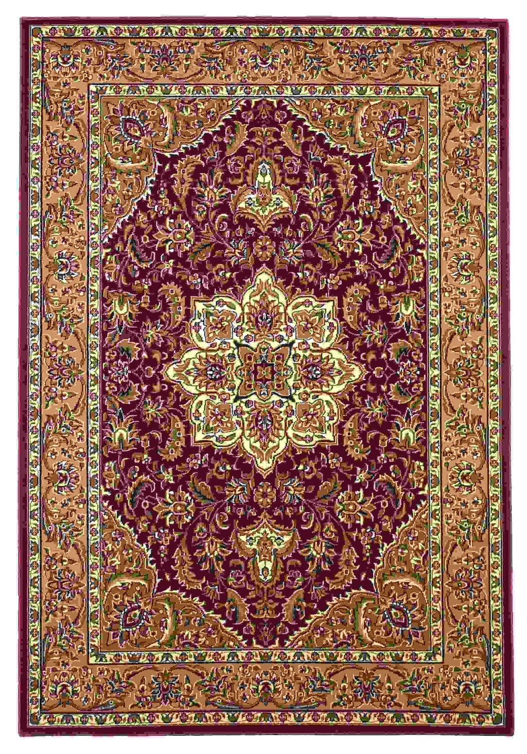 20" x 31" Polypropylene Red or Beige Area Rug