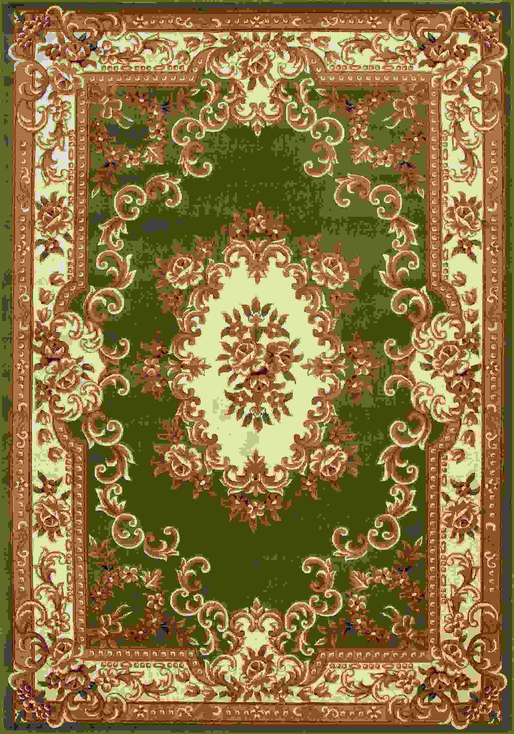 20" x 31" Polypropylene Greenor Ivory Area Rug