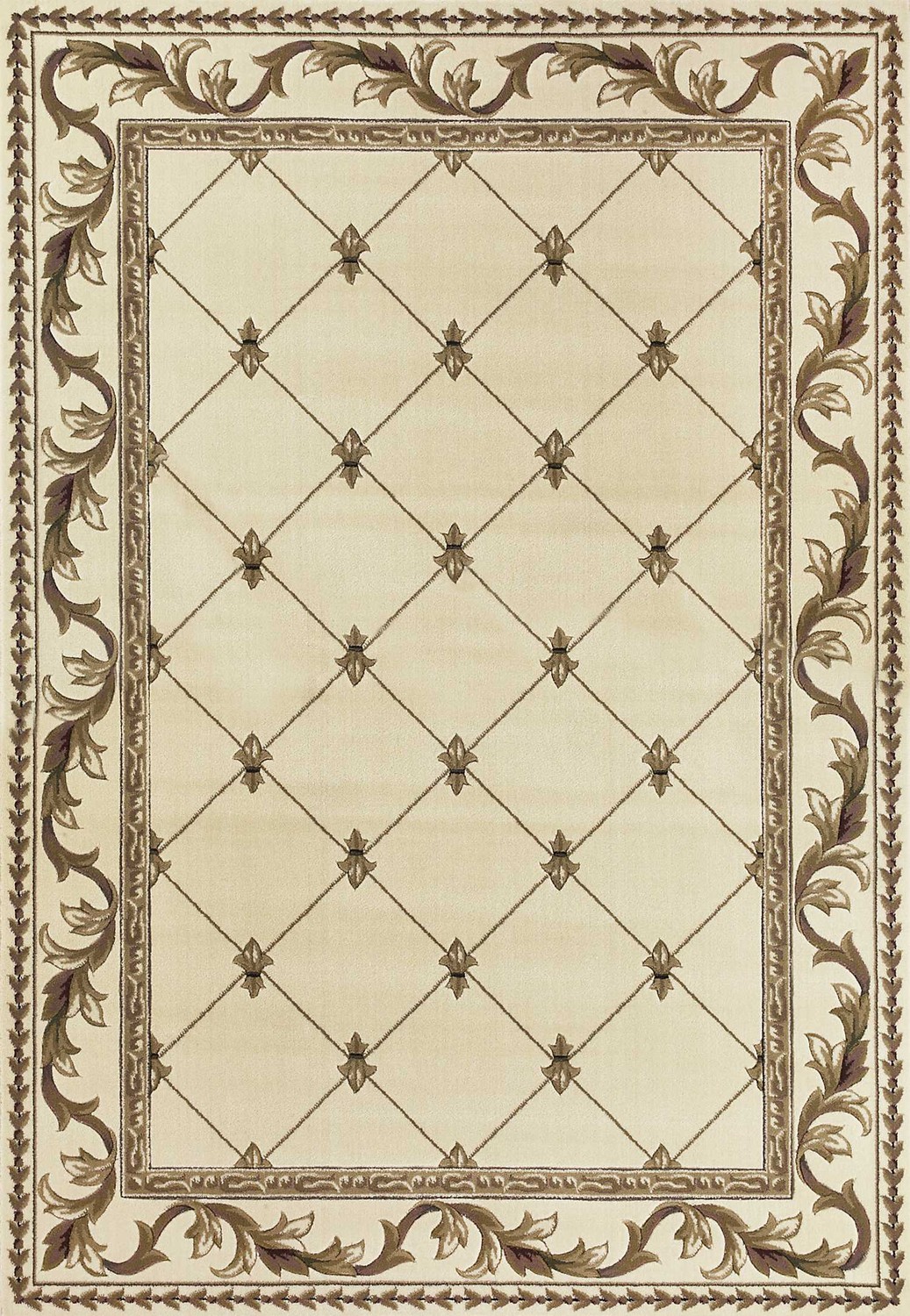 20" x 31" Polypropylene Ivory Area Rug