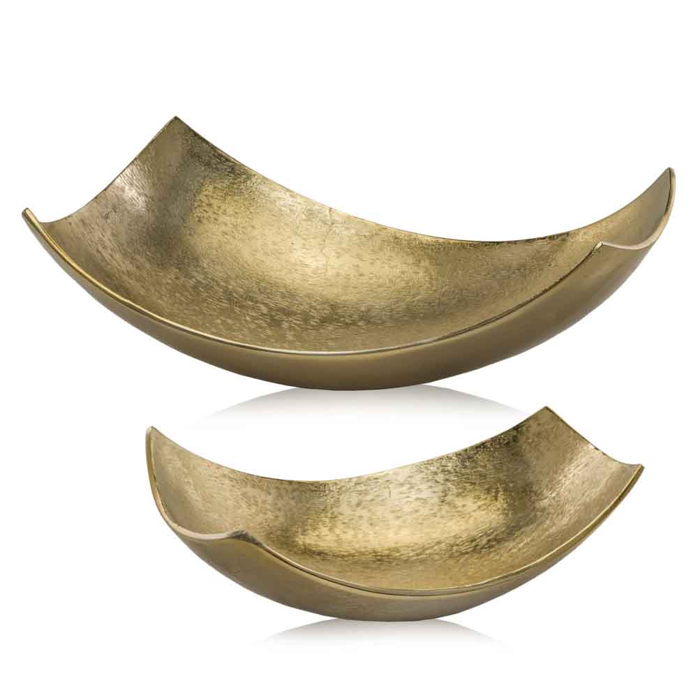 9.75" x 17" x 5.5" Brushed Gold Large Scoop Bowl