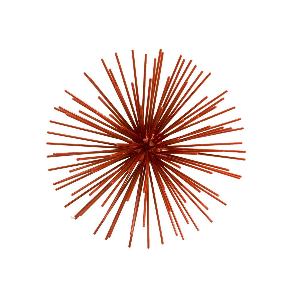 7" X 7" X 4" Red Iron Red Ball Spiky Small