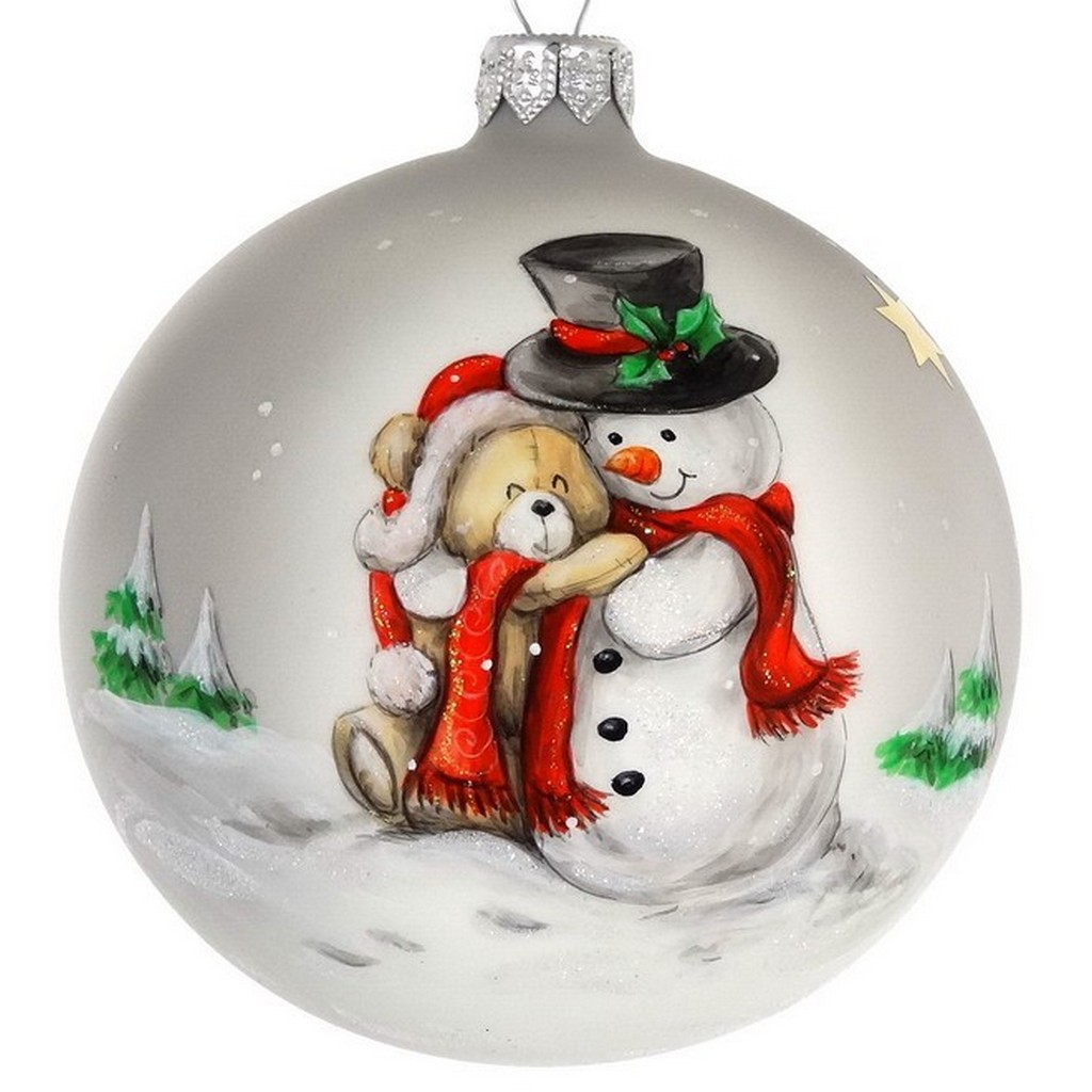 Mouth Blown Polish Glass Santa and Puppy Christmas Ornament