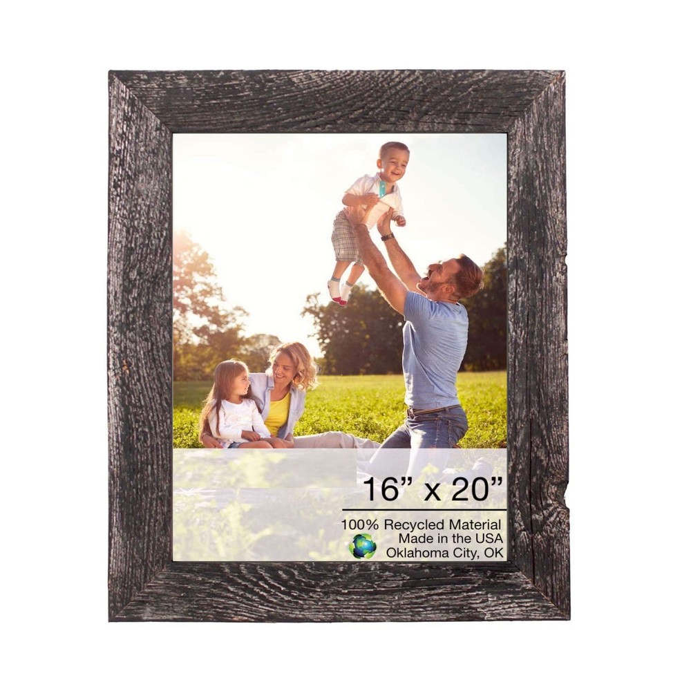 19"x23" Rustic Smoky Black Picture Frame with Plexiglass Holder