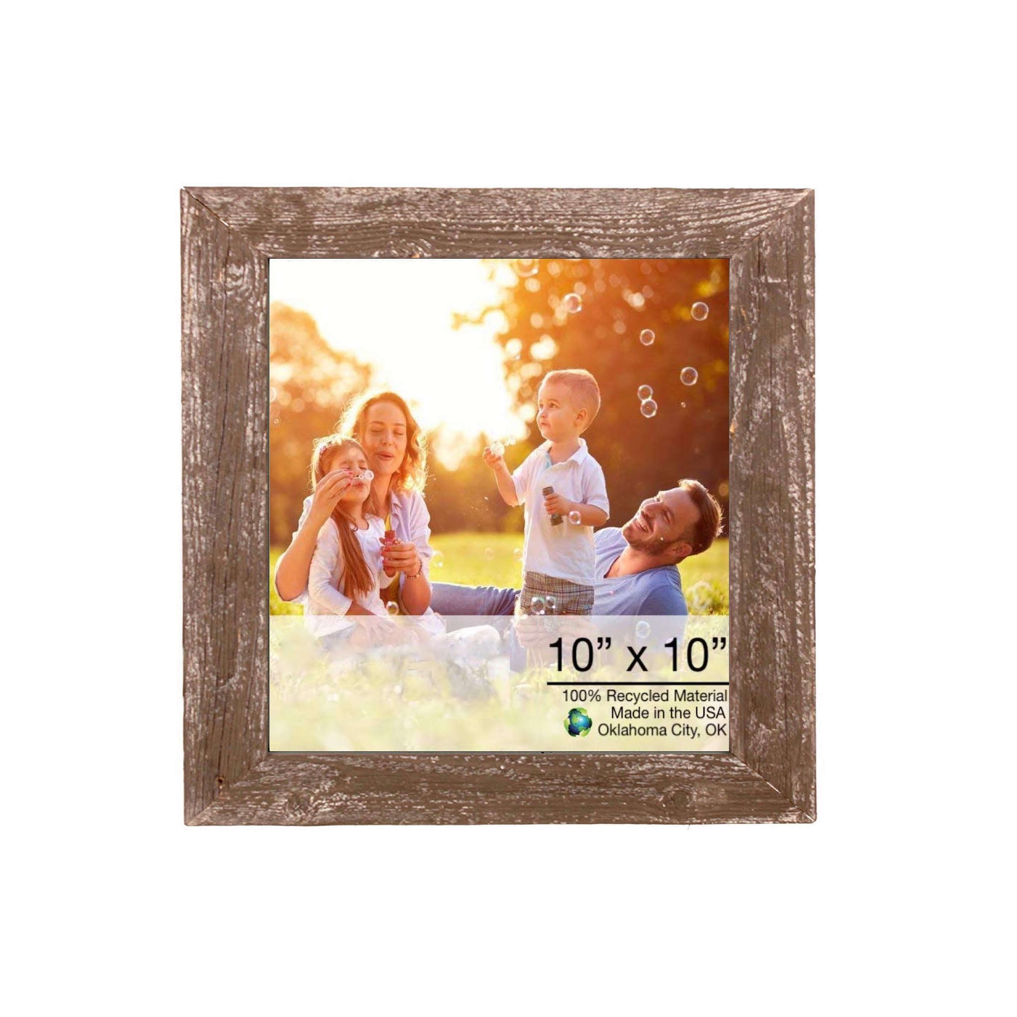 10 x 10 Rustic Farmhouse Brown Wood Frame