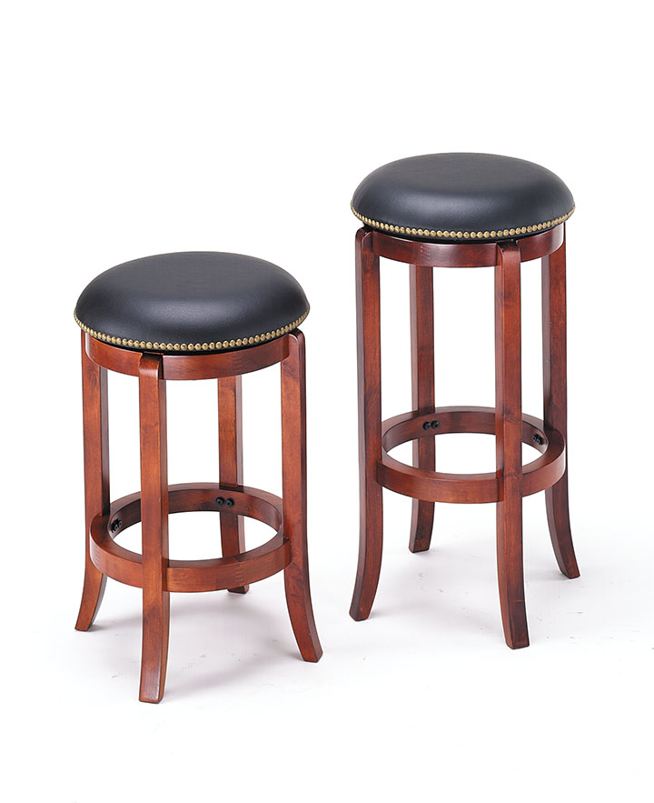 Chelsea Bar Stool with Swivel, PU & Oak