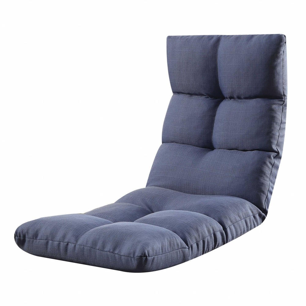 51" X 20" X 4" Blue Linen Gaming Floor Chair