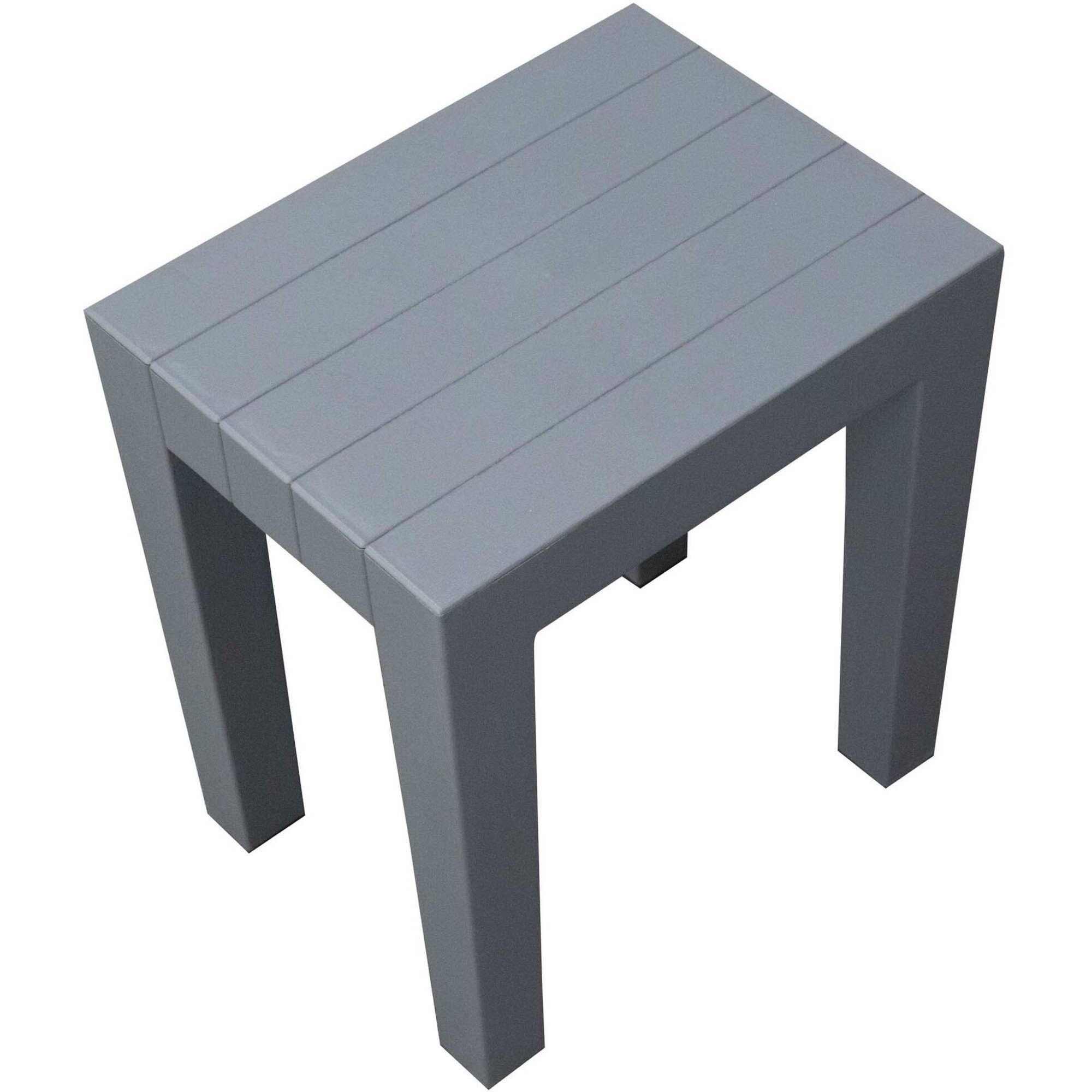 Set of Two Macizo Gray 15" Premium Plastic Shower or Outdoor Benches