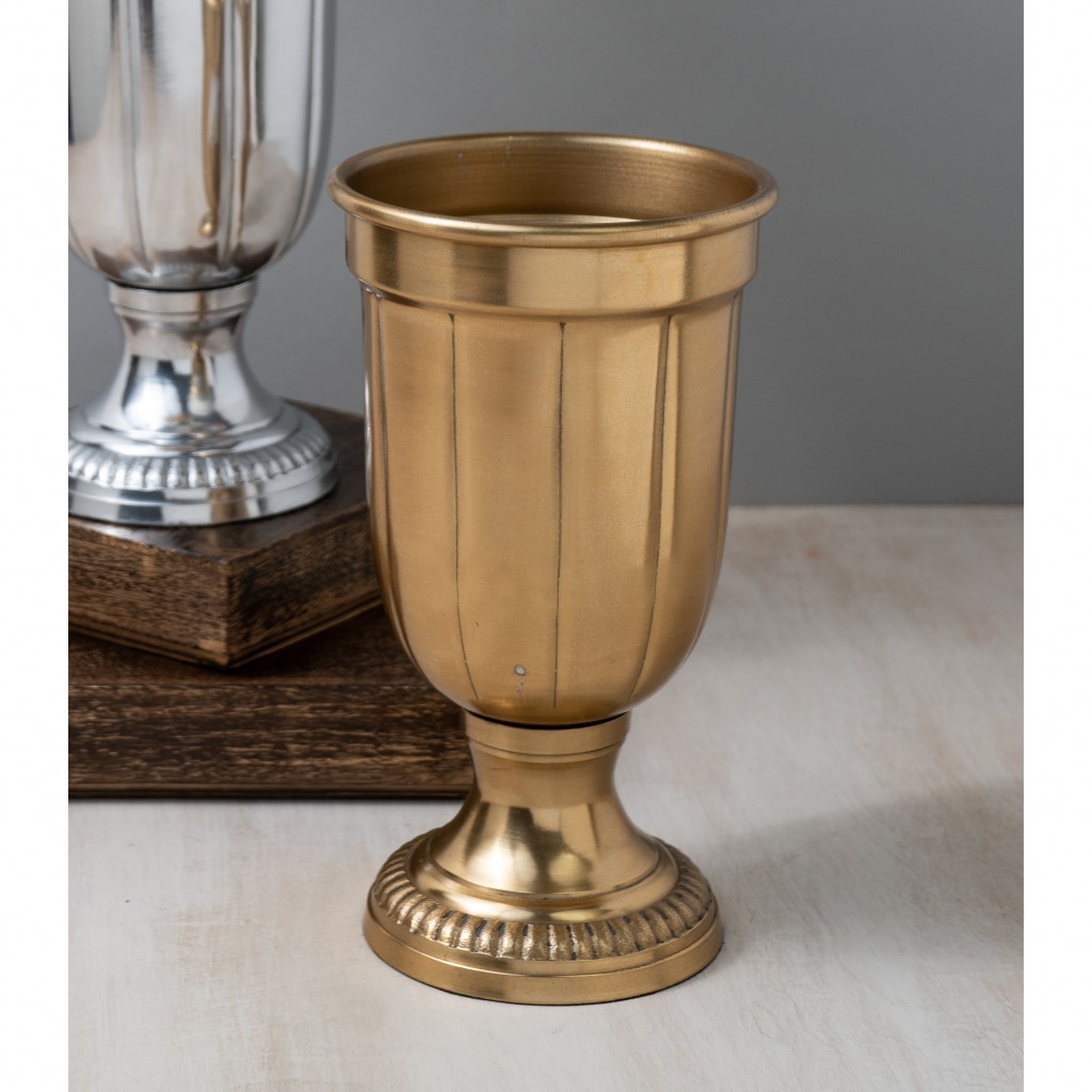 Golden Chalice Pedestal Vase