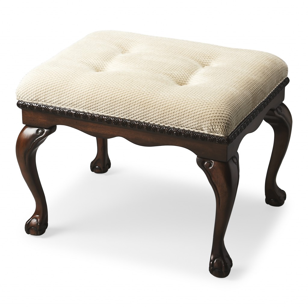 Classic Cherry Finish Tufted Bench