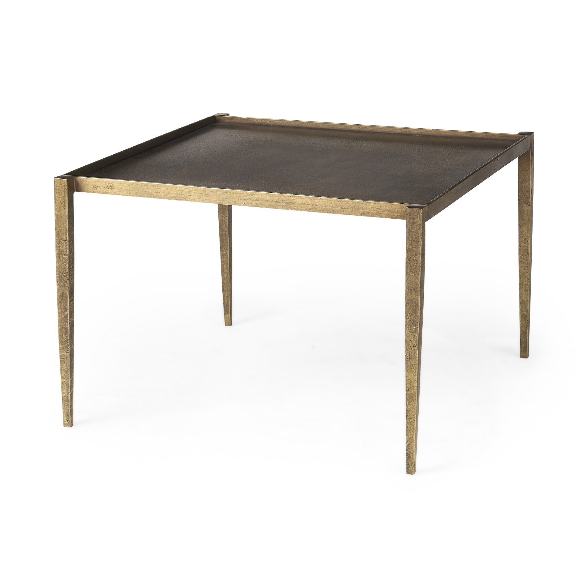 Dark Brown and Antiqued Gold Coffee Table