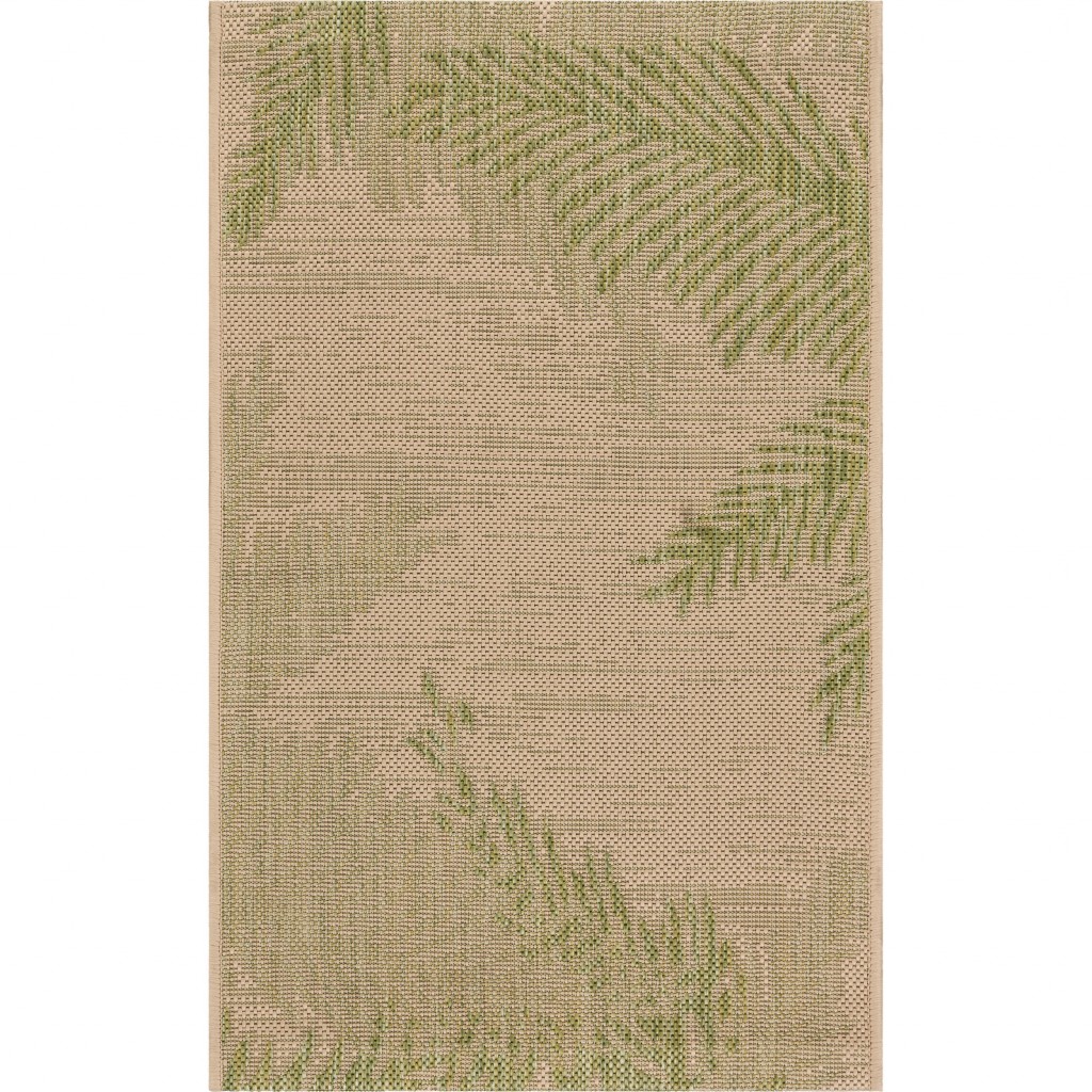 2 x 3 Green Palms Indoor Outdoor Scatter Rug