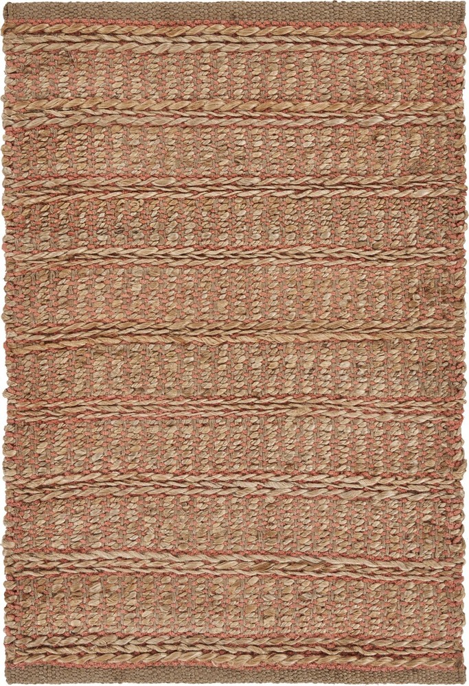 2 x 3 Fuchsia and Tan Interwoven Scatter Rug