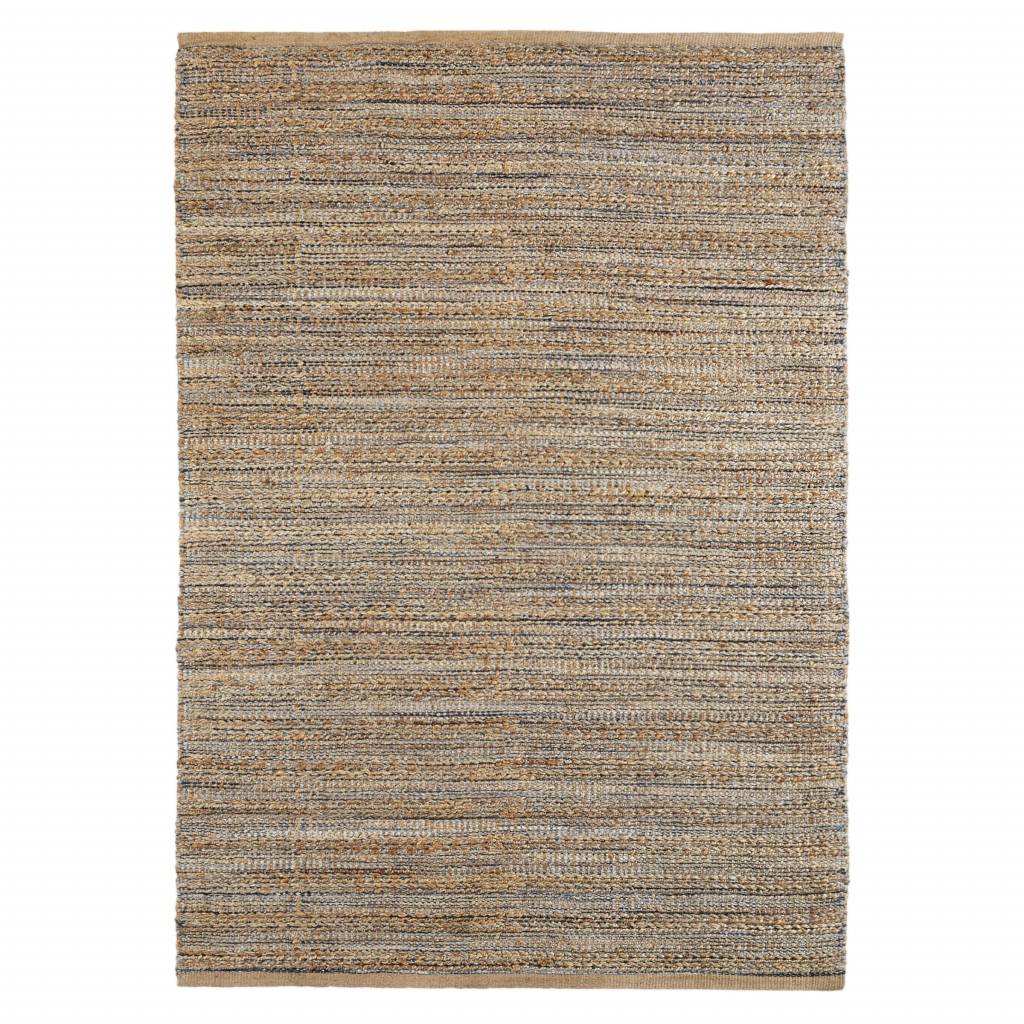 2 x 3 Navy and Tan Interwoven Scatter Rug