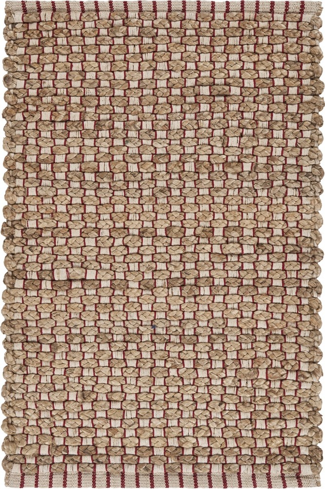 2 x 3 Tan and Burgundy Checkered Scatter Rug