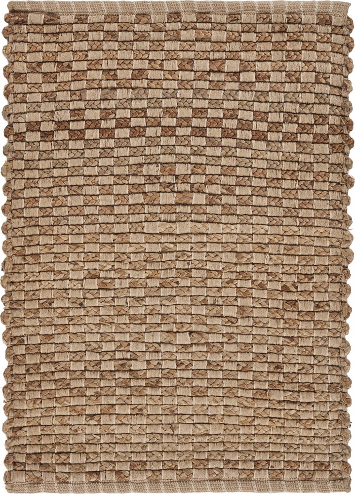 2 x 3 Tan and Beige Checkered Scatter Rug