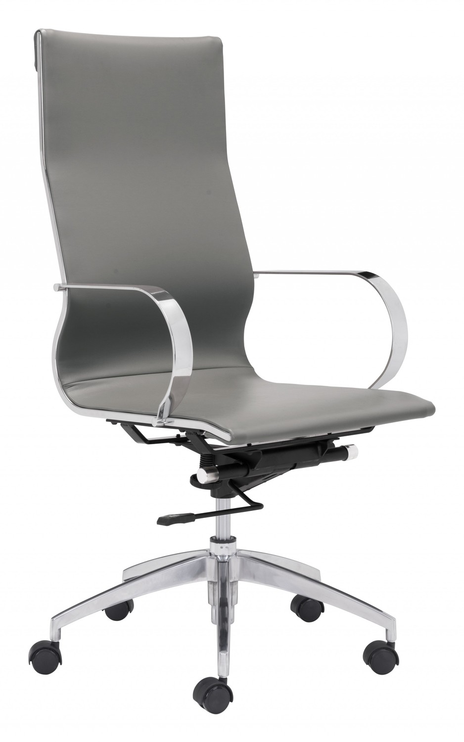 Gray Ergonomic Conference Room High Back Rolling Office Chair