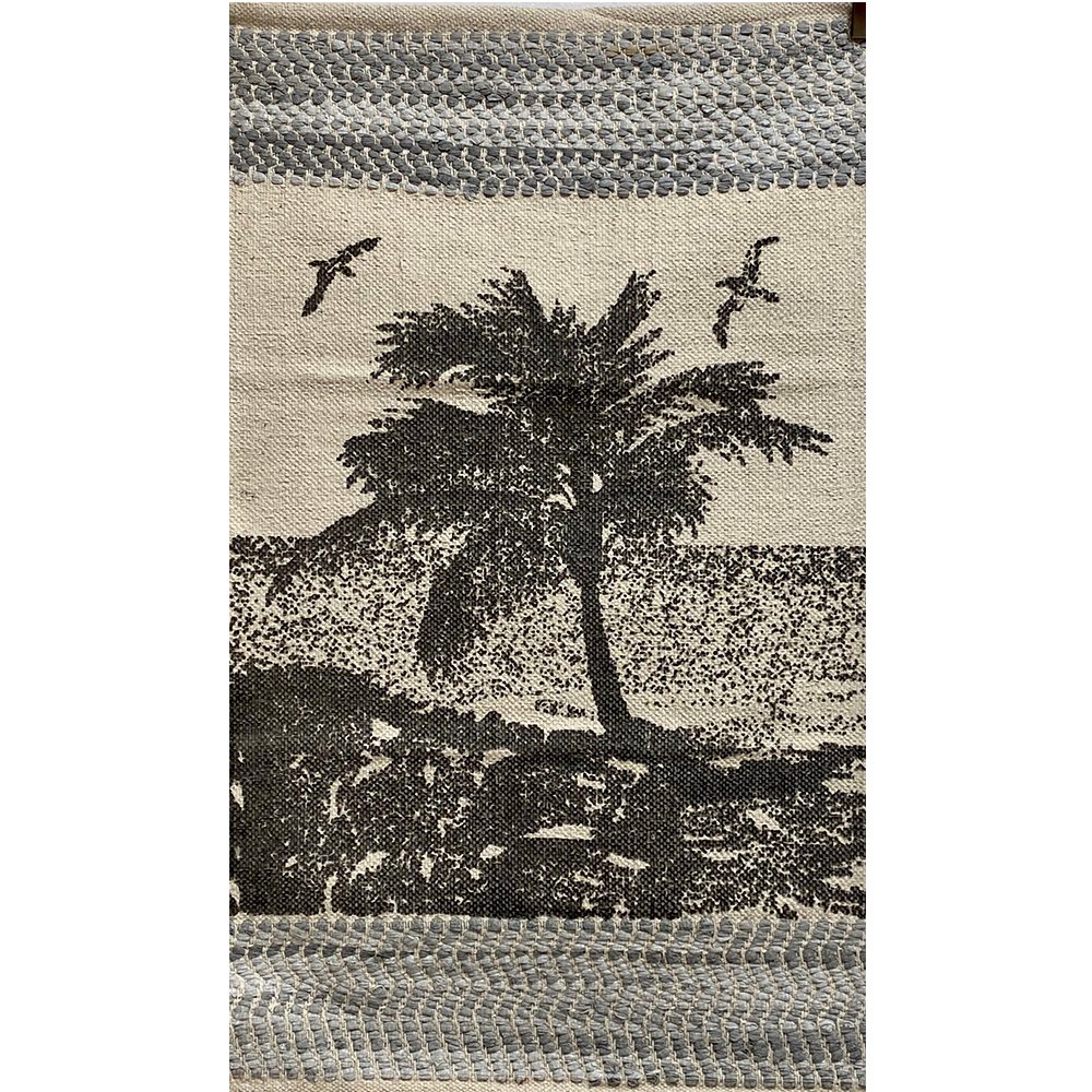 3 x 5 Gray and Ivory Scenic Area Rug