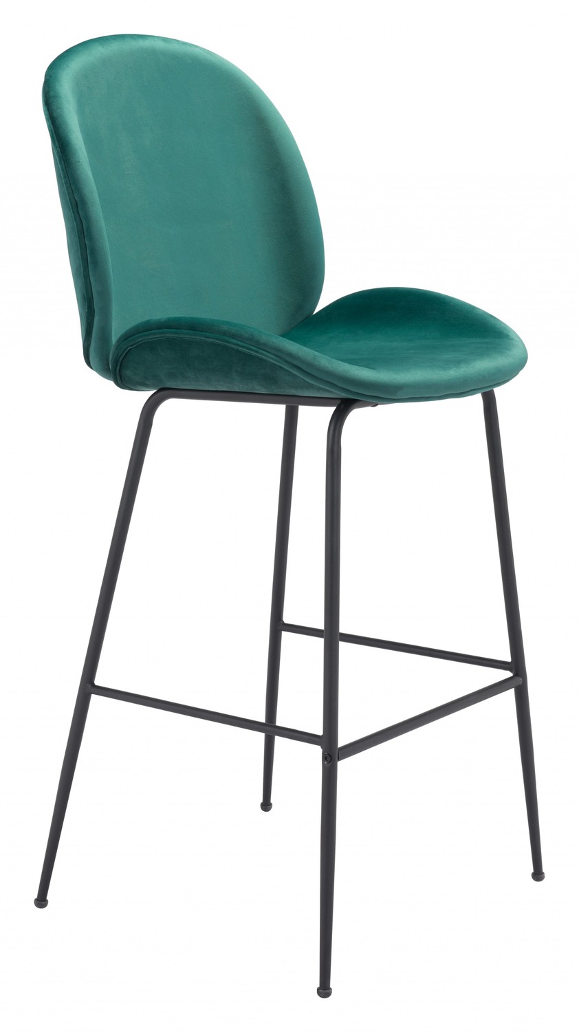 Contempo Emerald Green Velvet Bar Height Chair