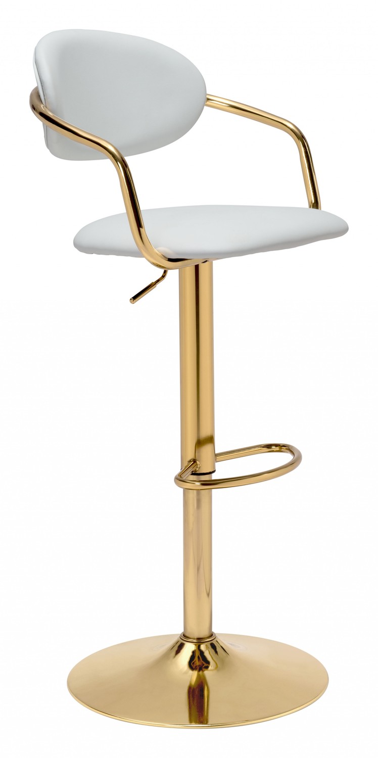 Gusto Bar Chair White & Gold