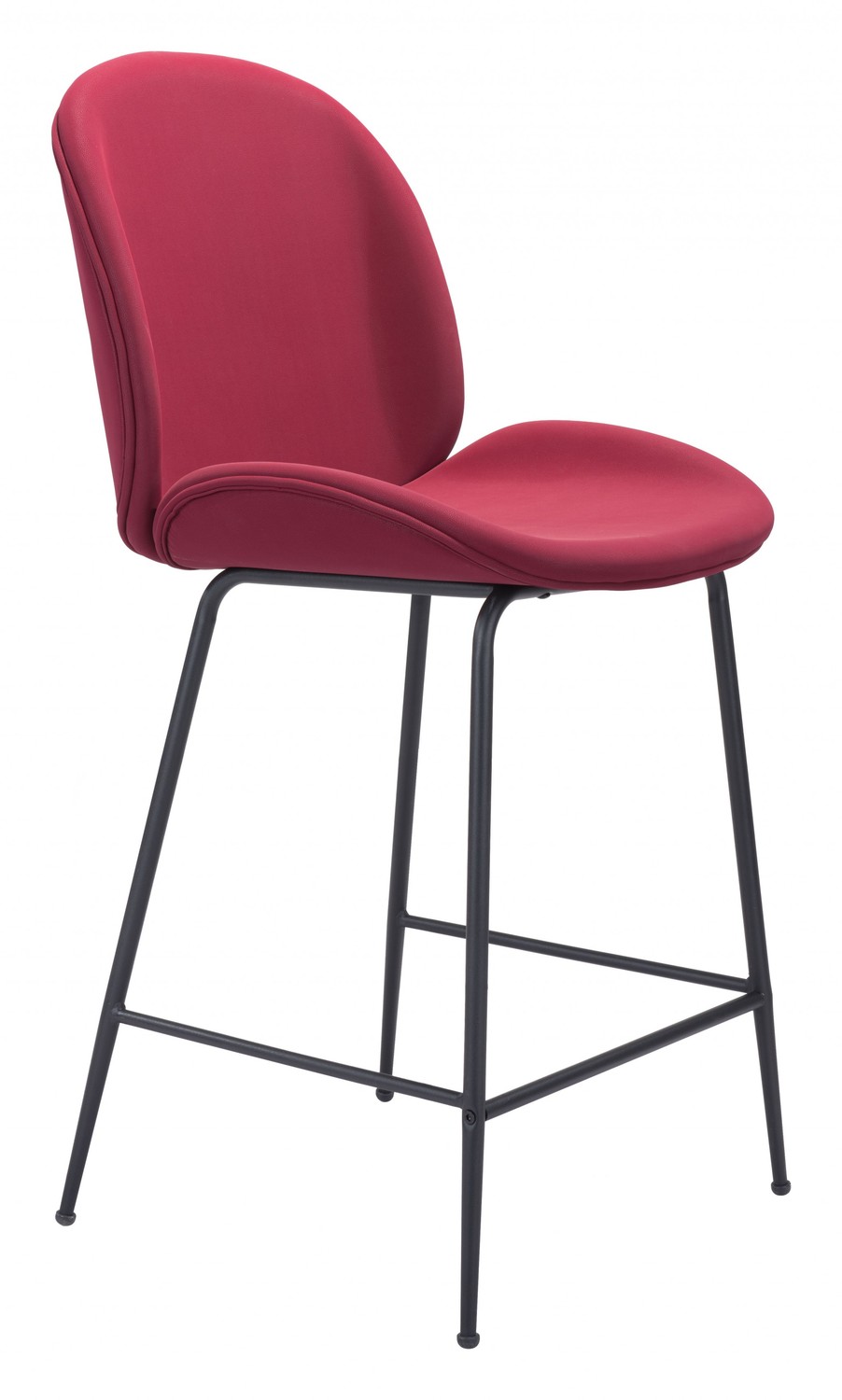 Contempo Red Velvet Counter Height Chair